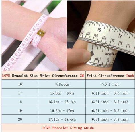 cartier love bracelet size 20|cartier love bracelet measuring guide.